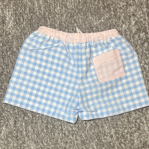 NWOT Mary & Grace Blue Gingham with pink accents swim  Shorts 5 - Picture 3 of 3